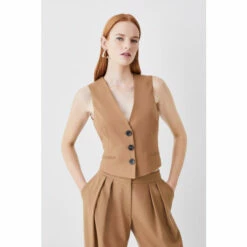 Best deal 😍 KarenMillen Premium Wool Flannel Waistcoat For Female ❤️