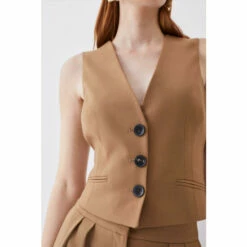 Best deal 😍 KarenMillen Premium Wool Flannel Waistcoat For Female ❤️ -Karen Millen Sales unnamed file 1405