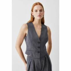 Best deal 😍 KarenMillen Premium Wool Flannel Waistcoat For Female ❤️ -Karen Millen Sales unnamed file 1409