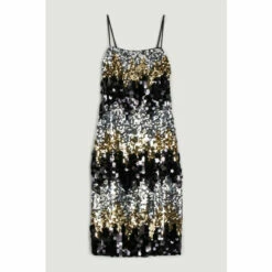 Cheapest 👏 KarenMillen Disc Sequin Strappy Woven Midi 👗 Dress For Female ❤️ -Karen Millen Sales unnamed file 1413