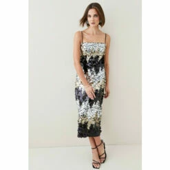 Cheapest 👏 KarenMillen Disc Sequin Strappy Woven Midi 👗 Dress For Female ❤️ -Karen Millen Sales unnamed file 1416