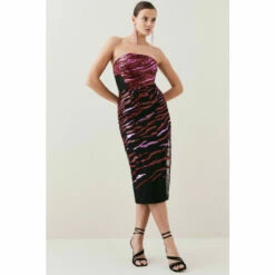 Brand new 😍 KarenMillen Abstract Sequin And Embroidery Bandeau 👗 Dress For Female ✔️ -Karen Millen Sales unnamed file 1421