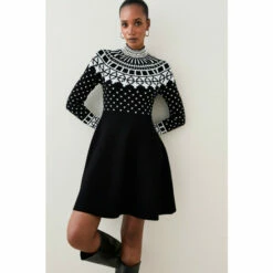 Promo 🔥 KarenMillen Embellished Funnel Neck Knit Midi 👗 Dress For Female ❤️ -Karen Millen Sales unnamed file 1459