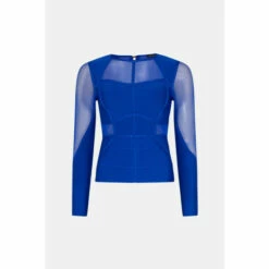 Best Sale ✨ KarenMillen Sheer Panelled Knit Bandage Top For Female 🥰 -Karen Millen Sales unnamed file 1470