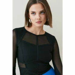 Best Sale ✨ KarenMillen Sheer Panelled Knit Bandage Top For Female 🥰 -Karen Millen Sales unnamed file 1472