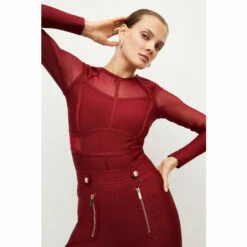 Best Sale ✨ KarenMillen Sheer Panelled Knit Bandage Top For Female 🥰 -Karen Millen Sales unnamed file 1475