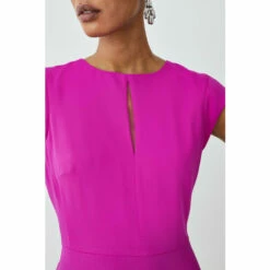 Buy ✔️ KarenMillen Soft Tailored Key Hole Cap Sleeve High Low Midi 👗 Dress For Female 🔔 -Karen Millen Sales unnamed file 1493