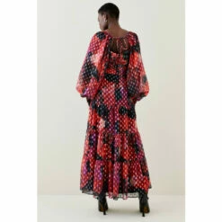 Buy 👍 KarenMillen Floral Metallic Beaded Cuff Woven Midi 👗 Dress For Female 🔥 -Karen Millen Sales unnamed file 1512