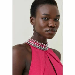 Top 10 ✔️ KarenMillen Ponte Key Hole Mini 👗 Dress With Crystal Embellishment For Female 🌟 -Karen Millen Sales unnamed file 1516