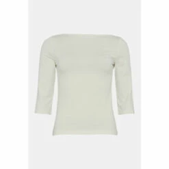 Outlet ⭐ KarenMillen Petite Cotton Slash Neck 3/4 Sleeve Top For Female ⭐ -Karen Millen Sales unnamed file 1523