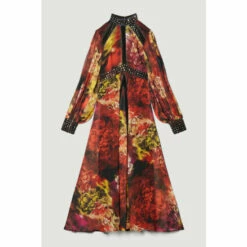 Budget 🎁 KarenMillen Tall Exploded Floral Studded Lace Midi 👗 Dress For Female ✨ -Karen Millen Sales unnamed file 1535