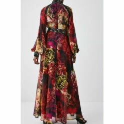 Budget 🎁 KarenMillen Tall Exploded Floral Studded Lace Midi 👗 Dress For Female ✨ -Karen Millen Sales unnamed file 1536