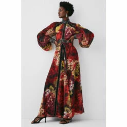 Budget 🎁 KarenMillen Tall Exploded Floral Studded Lace Midi 👗 Dress For Female ✨ -Karen Millen Sales unnamed file 1538