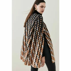 Outlet 😉 KarenMillen Jacquard Knit Cape For Female 😉 -Karen Millen Sales unnamed file 1548