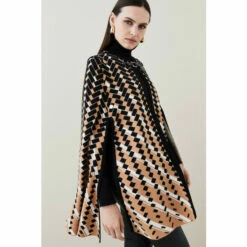Outlet 😉 KarenMillen Jacquard Knit Cape For Female 😉 -Karen Millen Sales unnamed file 1549