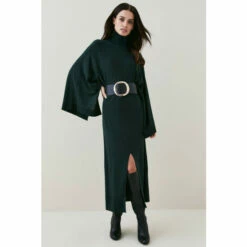 Buy 🔔 KarenMillen Petite Cashmere Blend Self Fabric Belt Knit Maxi 👗 Dress For Female 🤩 -Karen Millen Sales unnamed file 1566
