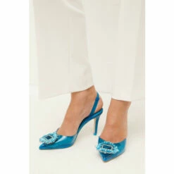 Discount 🥰 KarenMillen Vinyl Brooch Slingback Heel For Female 🌟