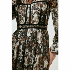 Cheapest 😀 KarenMillen Leopard Woven Tape Detail Drama Maxi 👗 Dress For Female 🥰 -Karen Millen Sales unnamed file 1618