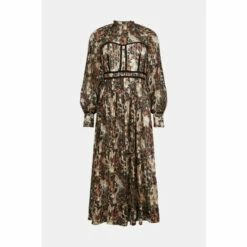 Cheapest 😀 KarenMillen Leopard Woven Tape Detail Drama Maxi 👗 Dress For Female 🥰 -Karen Millen Sales unnamed file 1619