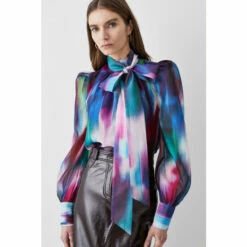 Buy 🌟 KarenMillen Marbled Floral Organdie Blouse For Female 😍