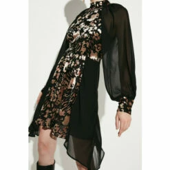 Cheapest ✔️ KarenMillen Animal Devore Panelled Georgette 👗 Dress For Female 🛒 -Karen Millen Sales unnamed file 1670