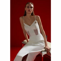 Best deal ⌛ KarenMillen Mesh Cut Out Strappy Sleeveless Bodysuit For Female 💯