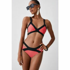 Hot Sale 🔔 KarenMillen Bandage Colour Block Strappy 👙 Bikini Bottoms For Female 🌟 -Karen Millen Sales unnamed file 1698