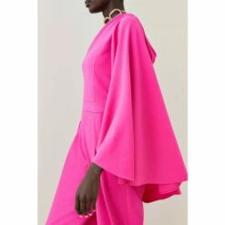 Best Pirce 🛒 KarenMillen Tall Compact Viscose One Shoulder Cape Jumpsuit For Female 🌟 -Karen Millen Sales unnamed file 1728