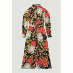 Brand new 😍 KarenMillen Tall Floral Belted Woven Midi 👕 Shirt 👗 Dress For Female ✔️ -Karen Millen Sales unnamed file 1762