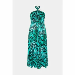 Best Sale 🛒 KarenMillen Plus Size Tiger Viscose Satin Maxi 👗 Dress For Female ❤️ -Karen Millen Sales unnamed file 1768