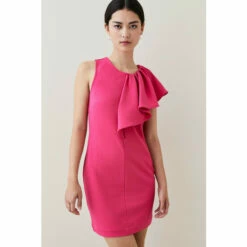 Discount ⭐ KarenMillen Petite Asymmetric Waterfall Jersey Mini 👗 Dress For Female 😉 -Karen Millen Sales unnamed file 1814