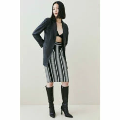 Best Sale ❤️ KarenMillen Space Dye Jacquard Knit Midi 👗 Skirt For Female 💯 -Karen Millen Sales unnamed file 1820
