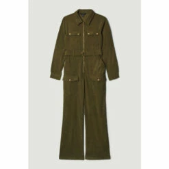 Cheapest 😉 KarenMillen Cord Pocket Detail Straight Leg Belted Jumpsuit For Female 💯 -Karen Millen Sales unnamed file 1824