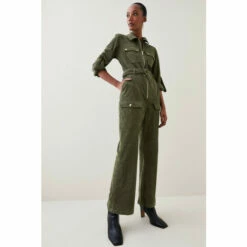 Cheapest 😉 KarenMillen Cord Pocket Detail Straight Leg Belted Jumpsuit For Female 💯 -Karen Millen Sales unnamed file 1827