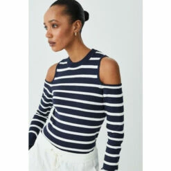 Best reviews of 👏 KarenMillen Viscose Blend Knit Cut Out Stripe Jumper For Female 🥰 -Karen Millen Sales unnamed file 1838