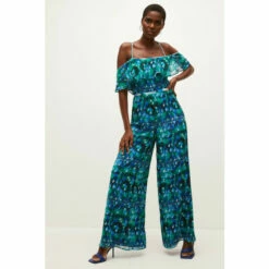 Flash Sale 🔔 KarenMillen Mixed Ditsy Frill Woven Jumpsuit For Female 🛒