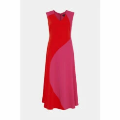 Outlet 🥰 KarenMillen Petite Soft Colourblock Midi 👗 Dress For Female ❤️ -Karen Millen Sales unnamed file 1866