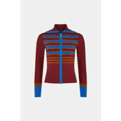 Best Pirce ✔️ KarenMillen Stripe Knit Zip Through Collared Cardigan For Female ⭐ -Karen Millen Sales unnamed file 1871