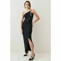 Flash Sale 🎉 KarenMillen Italian Jersey Mesh Chain Strap Maxi 👗 Dress For Female ⭐ -Karen Millen Sales unnamed file 1880