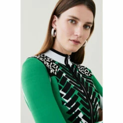 Coupon 😀 KarenMillen Embellished Sporty Jacquard Zip Through Knit For Female 💯 -Karen Millen Sales unnamed file 1889
