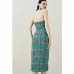 Buy 🧨 KarenMillen Linton Tweed Halter Bodice Midi 👗 Dress For Female 🧨 -Karen Millen Sales unnamed file 1908
