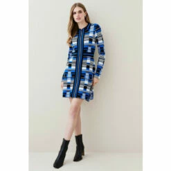 Outlet 👏 KarenMillen Jacquard Sporty Long Sleeve Knit Mini 👗 Dress For Female ⭐ -Karen Millen Sales unnamed file 1913