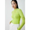 Buy ✨ KarenMillen Petite Mesh Cable Knit High Neck Jumper For Female 👍