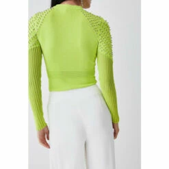 Buy ✨ KarenMillen Petite Mesh Cable Knit High Neck Jumper For Female 👍 -Karen Millen Sales unnamed file 1931