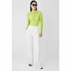 Buy ✨ KarenMillen Petite Mesh Cable Knit High Neck Jumper For Female 👍 -Karen Millen Sales unnamed file 1933