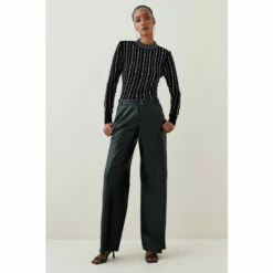 New 🛒 KarenMillen Linear Crystal Embellishment Jumper For Female 🎁