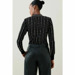 New 🛒 KarenMillen Linear Crystal Embellishment Jumper For Female 🎁 -Karen Millen Sales unnamed file 1941