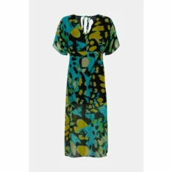 Budget 👍 KarenMillen Abstract Butterfly Silk Viscose Kimono Maxi For Female 🎉 -Karen Millen Sales unnamed file 1953