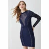 Promo 👍 KarenMillen Petite Mesh Knit And Studded Mini 👗 Dress For Female 🛒