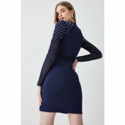 Promo 👍 KarenMillen Petite Mesh Knit And Studded Mini 👗 Dress For Female 🛒 -Karen Millen Sales unnamed file 1957